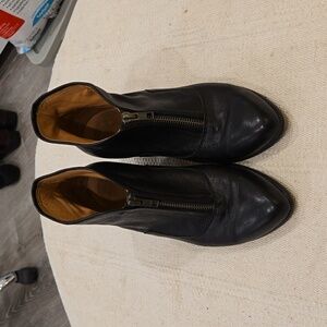 Vero Cuoio Italian Leather Ankle Boots Size 37 Black